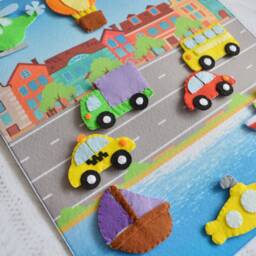 Baby Sensory Board Magnetic Felt Vehicle Quiet Book - thumbnail 3