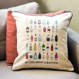 Funny Gin Cushion, Scatter Room Decor, Cushion Cover, Homewares, Gift, Decorative Pillow