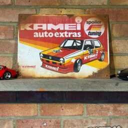 Vintage Kamei Dealership Sign Real Rust Mancave Garage Wall Art 1980's Golf Vw Berg Cup - thumbnail 2