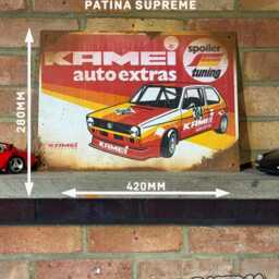 Vintage Kamei Dealership Sign Real Rust Mancave Garage Wall Art 1980's Golf Vw Berg Cup - thumbnail 3