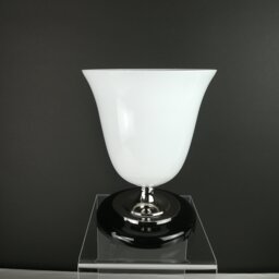 Luxurious Art Deco Table Lamp, Mazda Lamp For Sideboard With Elegant Opal Glass Shade, Exclusive Collector's Item - thumbnail 2