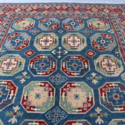 7x10 Ft Afghan Hand Knotted Kazak Area Rug, Luxury Brand New Rug, Medallion Geometric Rug For Living Room Carpet - thumbnail 3