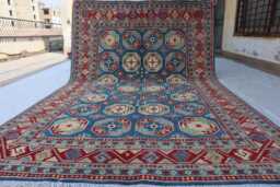7x10 Ft Afghan Hand Knotted Kazak Area Rug, Luxury Brand New Rug, Medallion Geometric Rug For Living Room Carpet - thumbnail 1