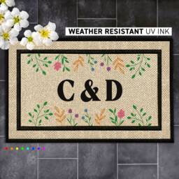 Outdoor Custom Colored Doormat - Customized Welcome Rug Housewarming Gift Closing Personalized Door Mat