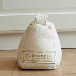 Hand Made Luxury Door Stop in Beige Coloured Leather, Out Of Filled With Sand. Cute & Practical. Great Gift - thumbnail 1