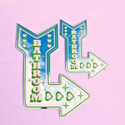 Retro Bathroom Arrow Mirror - Bright Green & Pink - thumbnail 3
