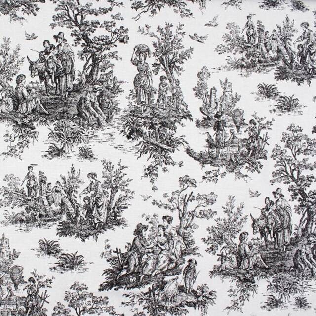 "Toile Life Decorative Pillow Cover.black & White.custom Sizes - 16""-26"