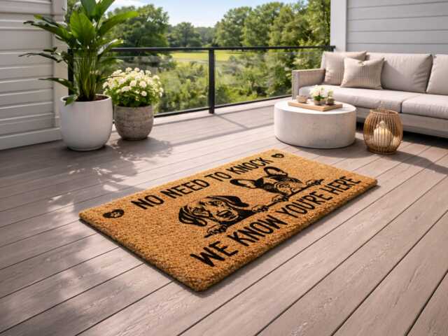 No Need To Knock Doormat - Custom Dog Portrait Rug Funny Pet Entryway D??cor - image 1