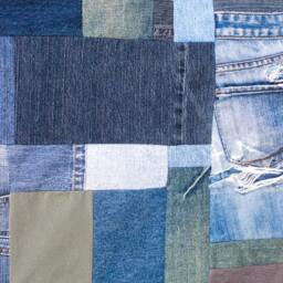 Custom Handmade Recycled Denim Throw Quilt, 100% & Special - thumbnail 4