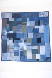 Custom Handmade Recycled Denim Throw Quilt, 100% & Special