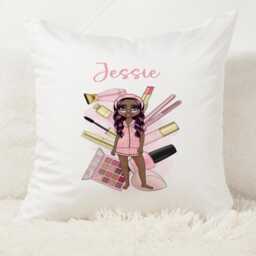 Personalised Cushion, Floral Flower Customised Gift, Mothers Day, Throw Pillow. Birthday - thumbnail 1