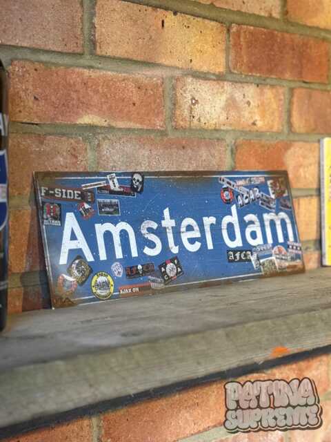 Ajax Amsterdam Football Vintage Style Real Rust Metal Wall Art Dutch Netherlands Holland Ultras - image 1