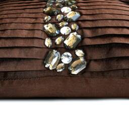 Decorative Oblong/Lumbar Rectangle Throw Pillow Covers Accent Pillows Couch Sofa 12x16 Brown Silk Crystal Embroidered - Dreams - thumbnail 2