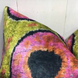 Velvet Pillow Cover 24x24 Handwoven Silk Cushion Decorative Pilow Modern Accent Pillows Home Decor Living Gift - thumbnail 3