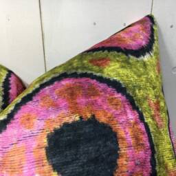 Velvet Pillow Cover 24x24 Handwoven Silk Cushion Decorative Pilow Modern Accent Pillows Home Decor Living Gift - thumbnail 2