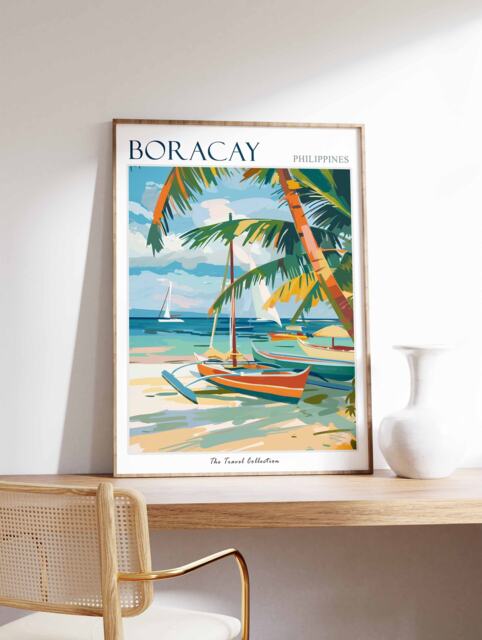 Boracay Travel Poster Philippines Tropical Wall Art - image 1