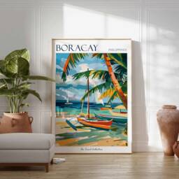 Boracay Travel Poster Philippines Tropical Wall Art - thumbnail 3