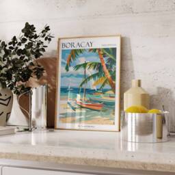 Boracay Travel Poster Philippines Tropical Wall Art - thumbnail 2