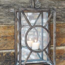 Vintage Rustic Mirrored Candle Holder - Sconce Wall Mounted Or Freestanding For Candles & Tealights - thumbnail 2