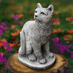 Sitting Kitty Statue Concrete Cat Figurine Stone Kitten Sculpture Memorial Ornament Handmade Kitten Lover Gift Garden Art Decoration - thumbnail 2
