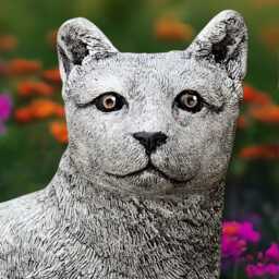 Sitting Kitty Statue Concrete Cat Figurine Stone Kitten Sculpture Memorial Ornament Handmade Kitten Lover Gift Garden Art Decoration - thumbnail 3