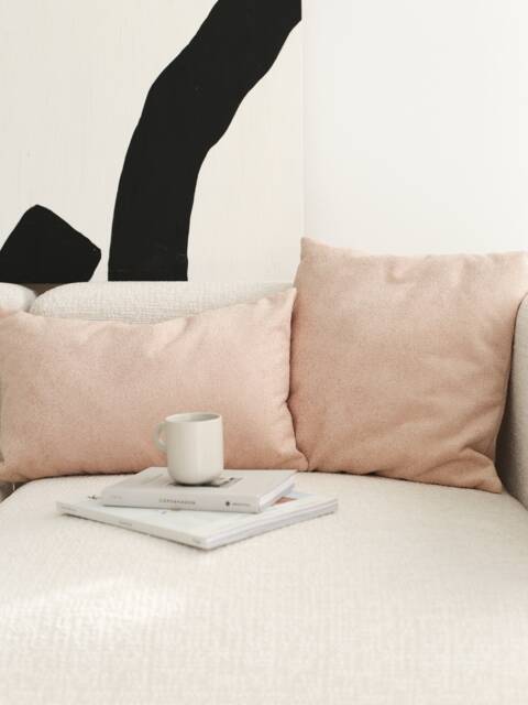 Pale Pink Teddy Boucle Throw Pillow Cover, Soft & Cute Lumbar Case, Invisible Zipper, Modern Home Decor, Scandinavian Style Decor - image 1