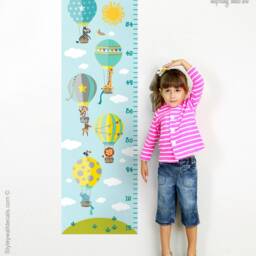Hot Air Balloons Wall Decal Growth Chart, Chart Decal, Jungle Safari Animals Kids Height - thumbnail 2