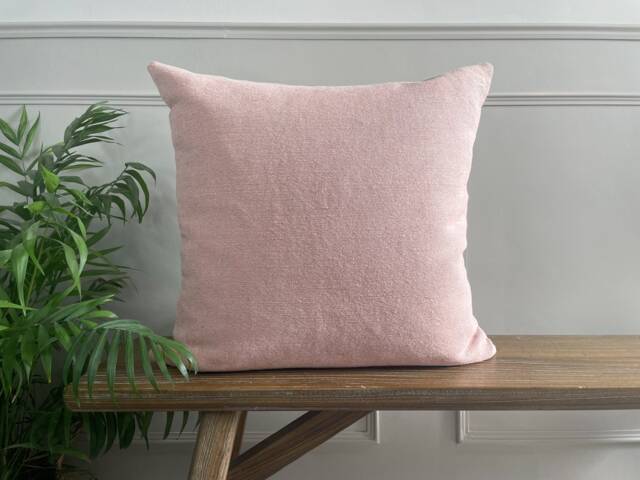 Nina - Dusky Pink Plain Linen Modern Farmhouse Cushion Covers - image 1