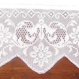 Brisebise Curtain Panel With Handmade Crochet Insets, White, 88x140 cm, Tony Brand, On Cotton Canvas - thumbnail 4
