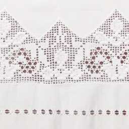 Brisebise Curtain Panel With Handmade Crochet Insets, White, 88x140 cm, Tony Brand, On Cotton Canvas - thumbnail 2