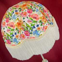 Handmade Floral Dome Lampshade Wildflower Meadow With Cream Fringe - thumbnail 3