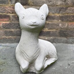 Cute Concrete Deer Sculpture Stone Fawn Garden Statue Outdoor Animal Figurine Handmade Woodland Lawn Ornament Cement Yard Art Gift - thumbnail 3