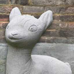 Cute Concrete Deer Sculpture Stone Fawn Garden Statue Outdoor Animal Figurine Handmade Woodland Lawn Ornament Cement Yard Art Gift - thumbnail 2
