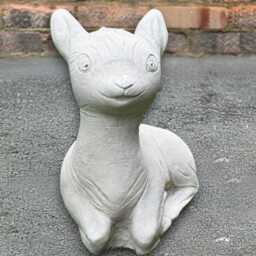 Cute Concrete Deer Sculpture Stone Fawn Garden Statue Outdoor Animal Figurine Handmade Woodland Lawn Ornament Cement Yard Art Gift - thumbnail 4