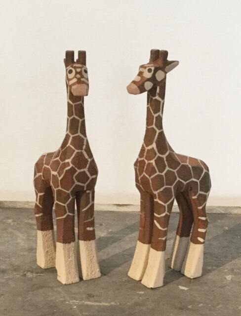 Hand Carved Wooden Giraffe's