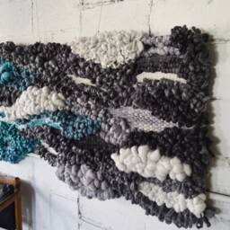 Blue Wall Hanging - Water-Inspired Macram?? Tapestry Sculptural Fiber Art For Living Room Or Bedroom - thumbnail 2