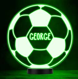 Round Football Soccer Personalised Gift Colour Changing Led Lamp Night Light