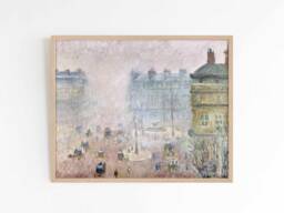 Paris Mist - Fine Art Print Cityscape French Antique Vintage Oil Painting Impressionism Camille Pissaro Sizes 8x10 11x14 16x20 - thumbnail 1