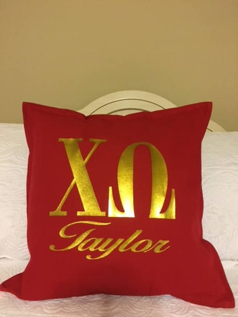 Chi Omega Personalized Sorority 18x18 Throw Pillow/Chi Bid Day Gift - image 1