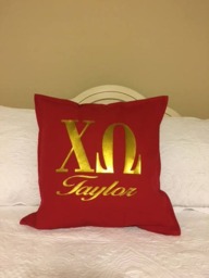 Chi Omega Personalized Sorority 18x18 Throw Pillow/Chi Bid Day Gift - thumbnail 4