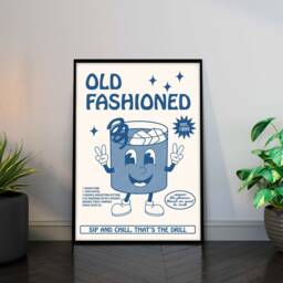 Retro Cartoon Cocktail Prints, Cocktails Print, Old Fashioned Poster - thumbnail 2