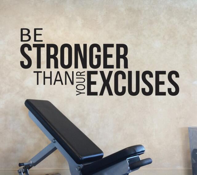 Gym Fitness Wall Decal, Health Club Decor, Classroom Decal, Be Stronger Than Your Excuses 038 - image 1