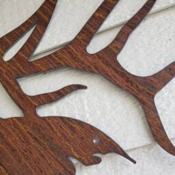 Majestic Elk Silhouette Recycled Steel Head Custom Metal Wall Art - thumbnail 4