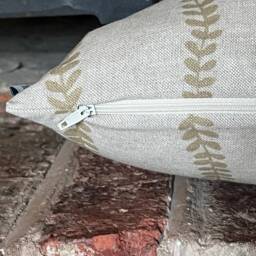 1431. Soft Gold Isabella Trail, Linen Look 100% Cotton Cushion Cover - thumbnail 2