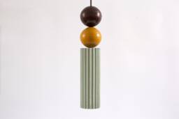 Handmade Concrete Pendant Light With Epoxy Spheres