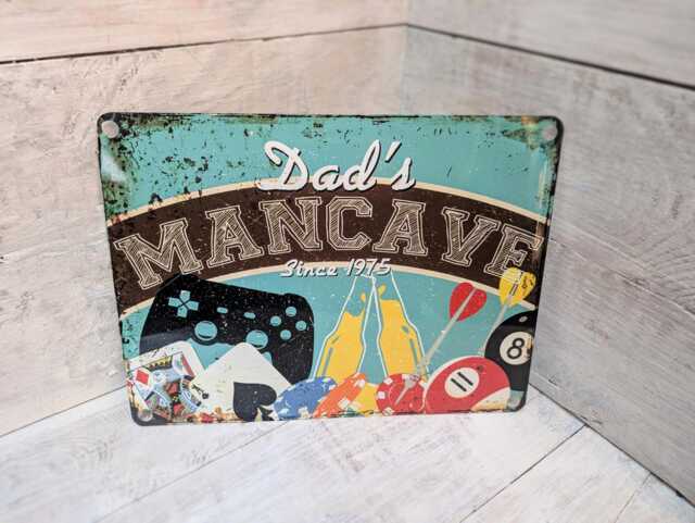 Personalised Man Cave Sign Dad's Mancave Wall Art Custom Bar Gift For Dad Games Room Decor - image 1
