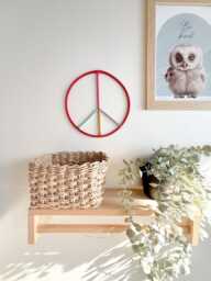 Multicolour Peace Sign Wall Decor Kids Room, Nursery, Boho Hanging