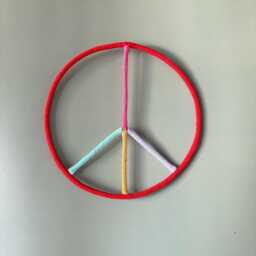 Multicolour Peace Sign Wall Decor Kids Room, Nursery, Boho Hanging - thumbnail 2