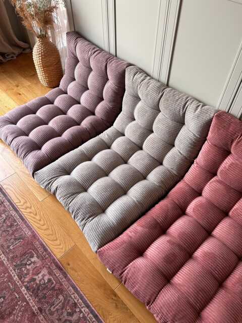 Tufted Floor Cushion - French Style Bench Custom Corduroy - image 1