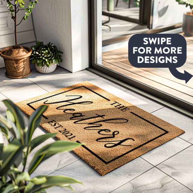 Personalized Farmhouse Style Entrance Rug - Handmade Family Name Doormat Customized Welcome Mat For Your Home Rustic - image 1